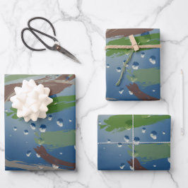 3-Set-Papier für das Wrapping von Pinselspitzen Geschenkpapier Set