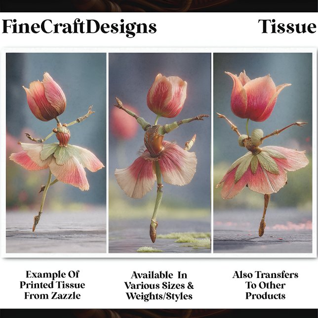 3 Shabby Chic Blume Dancers, Rose DJ6L Decoupage Seidenpapier (Von Creator hochgeladen)