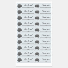 3 Silver Text spenden Beruflich Danke Labels Etiketten