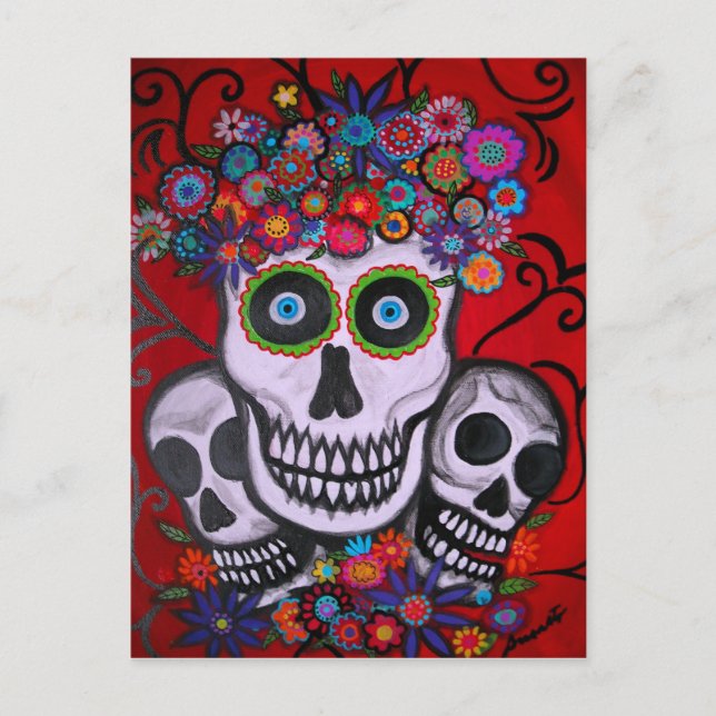 3 SKULLS POSTCARD POSTKARTE (Vorderseite)