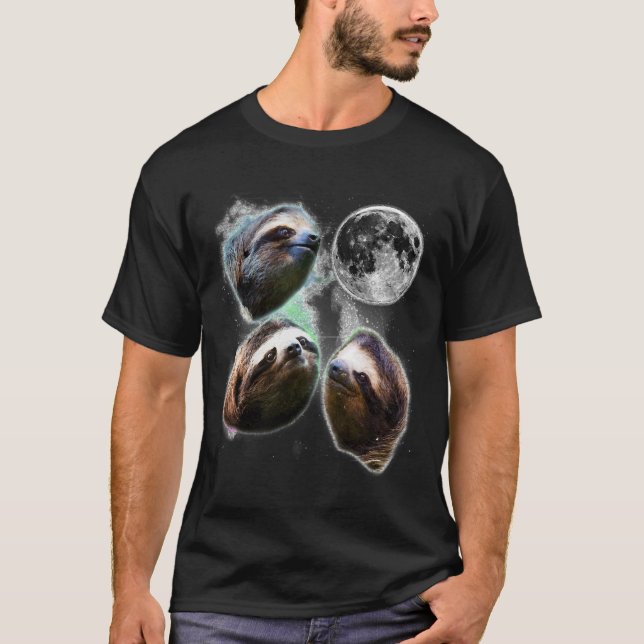3 Sloth Moon Three Wolves Moon Funny Parody T-Shirt (Vorderseite)