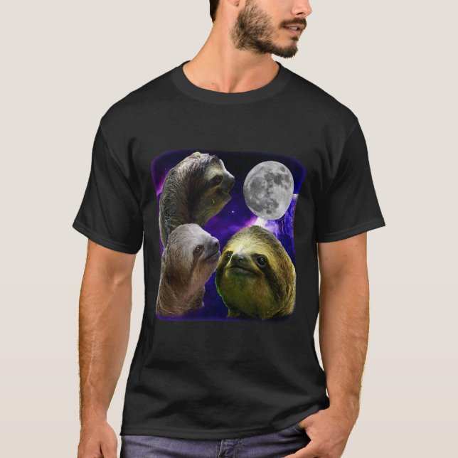 3 Sloths Moon T-Shirt (Vorderseite)
