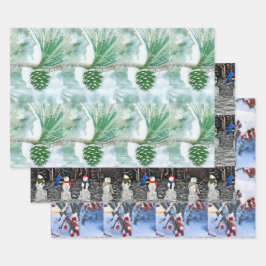 3 Spaß Winterurlaub Thema Geschenkpapier Set