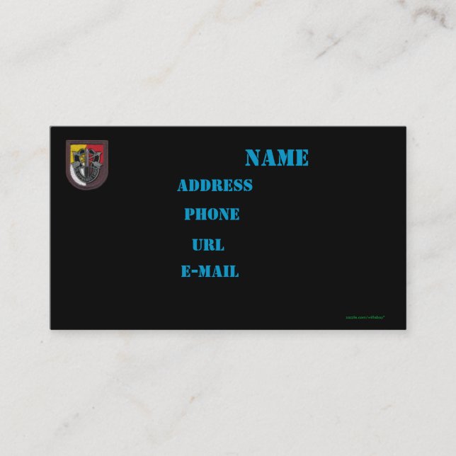 3. Special Force Group Patch sfd Business Card Visitenkarte (Vorderseite)