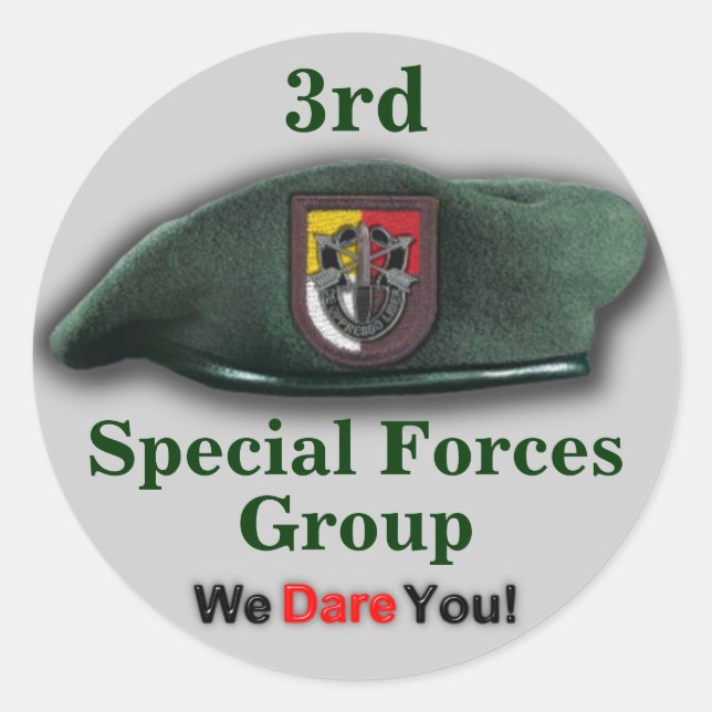 3. Spezielle Kräfte Grüne Berets Veteranen Sticker (Vorderseite)