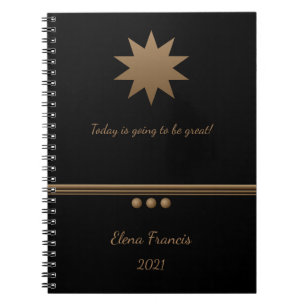 3 Sphère Brossé Gold Noir Carnet professionnel