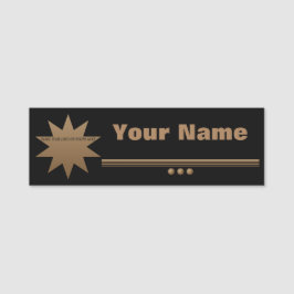 3 Sphere Brushed Gold Black Beruflich Classic Namensschild