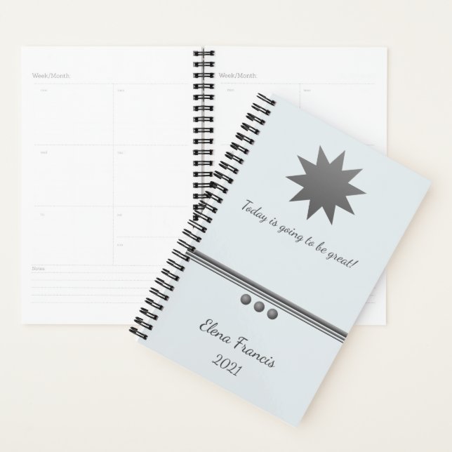 3 Sphere Silver Text Professional Planner (Devant avec enveloppe)