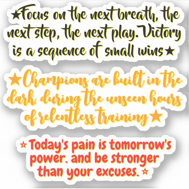3 Sports Quotes for Athletes | Inspirational  Aufkleber (Vorderseite)