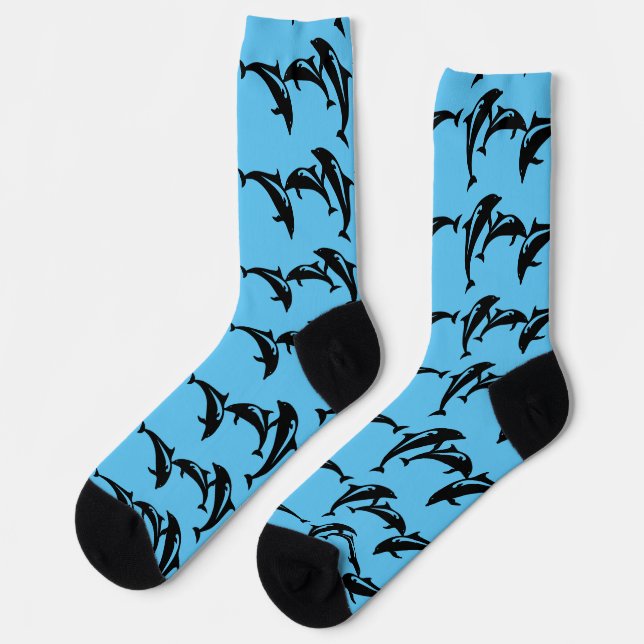 3 springende Schweinswale Thunder_Cove Socken (Linkes Detail)