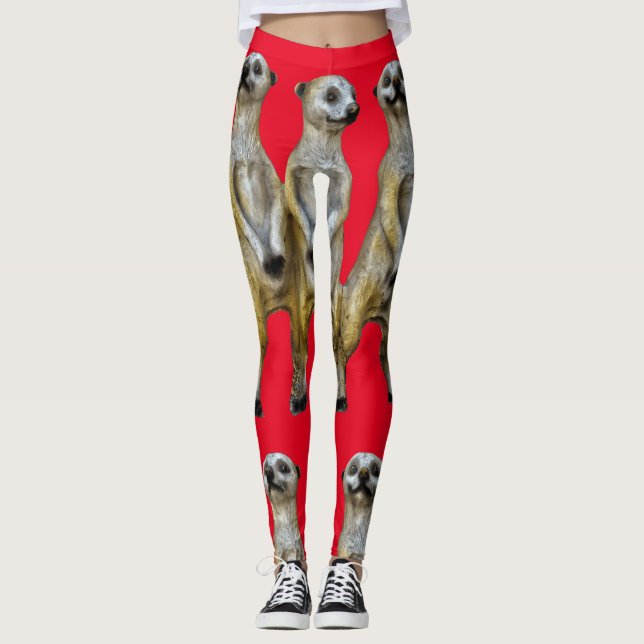 3 Stehend Meerkats Thunder_Cove Leggings (Vorderseite)