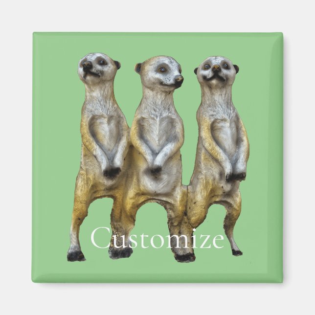 3 Stehend Meerkats Thunder_Cove Magnet (Vorne)