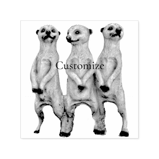 3 Stehend Meerkats Thunder_Cove Permastempel (Design)