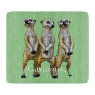 3 Stehend Meerkats Thunder_Cove Schneidebrett
