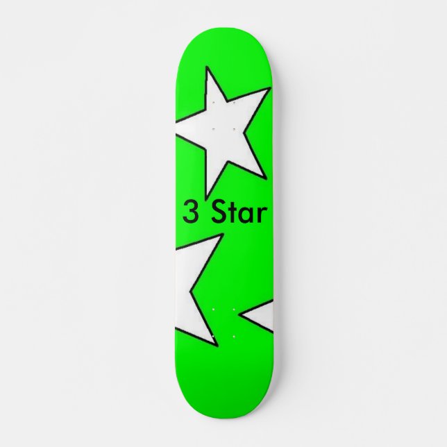 3 Stern-Entwürfe grünes Skatboard Skateboard (Vorne)