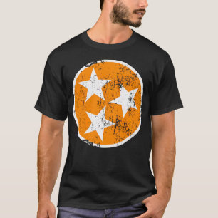 3 Sterne Zn Orange und White Distressed Tennessee T-Shirt