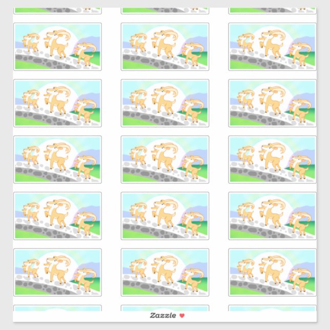 3 stickers de contour de bouc de Billy (Feuille)