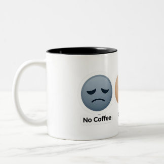 3 Stimmungen von Kaffee Lustiges Kaffee-Liebhaber- Zweifarbige Tasse