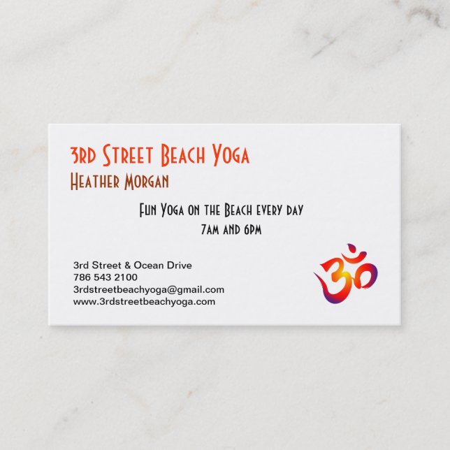 3. Straßen-Strand-Yoga Visitenkarte (Vorderseite)