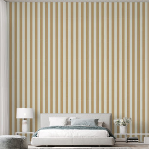 3" Stripe Earthy Musted Gold & Ivory White Tapete