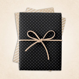 3 Stück Chic Set Schwarz, Grau, Creme & Tan Geschenkpapier Set