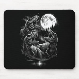 3 T Rex brüllt zum Mond Vinta Retro Stil lustig Mousepad