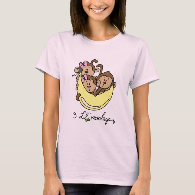 3 T-shirts et cadeaux de singes de Li'l (Devant)