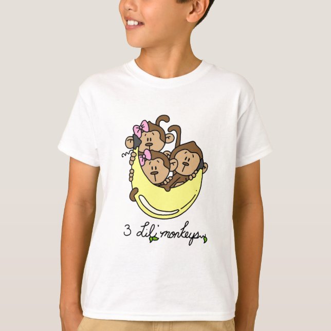 3 T-shirts et cadeaux Li'l Monkeys (Devant)