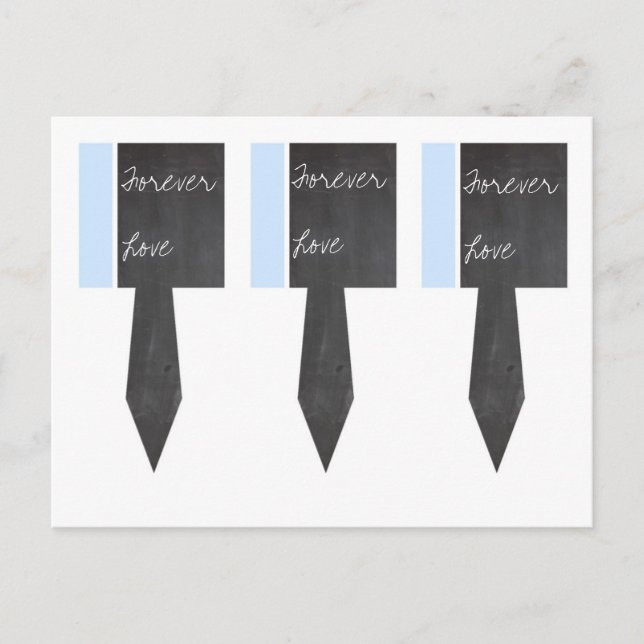 3 Tafel Blue Cup Cake Picks Postkarte (Vorderseite)