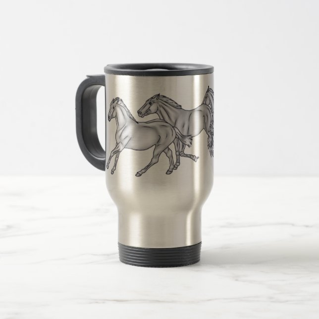 3 tasse courante de voyage des chevaux BABBS (Devant gauche)