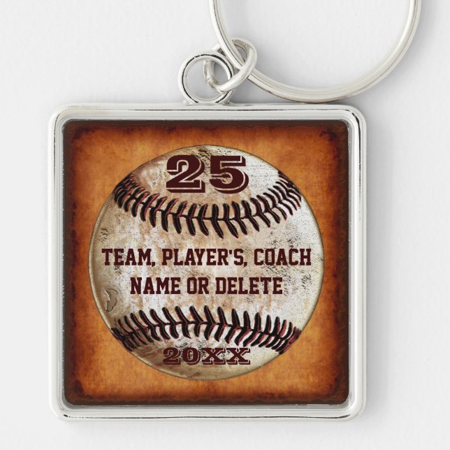 3 Text-Vorlagen Geschenke für Baseball-Spieler, Tr Schlüsselanhänger (Vorne)