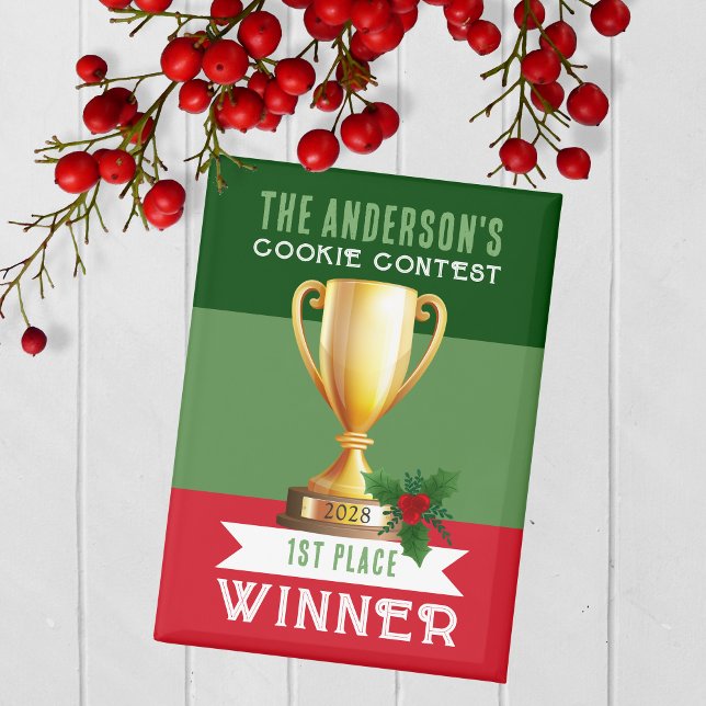 3 Tonne Holiday Contest Gewinner Award Magnet (Christmas Holiday Competition Prize Magnet for the Winner. Great for Cookie & Sweater Contests!)