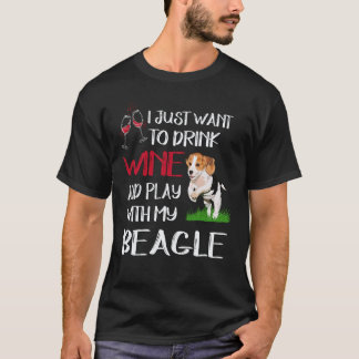 3 Trinke Wein und spiele mit meinem Beagle T-Shirt