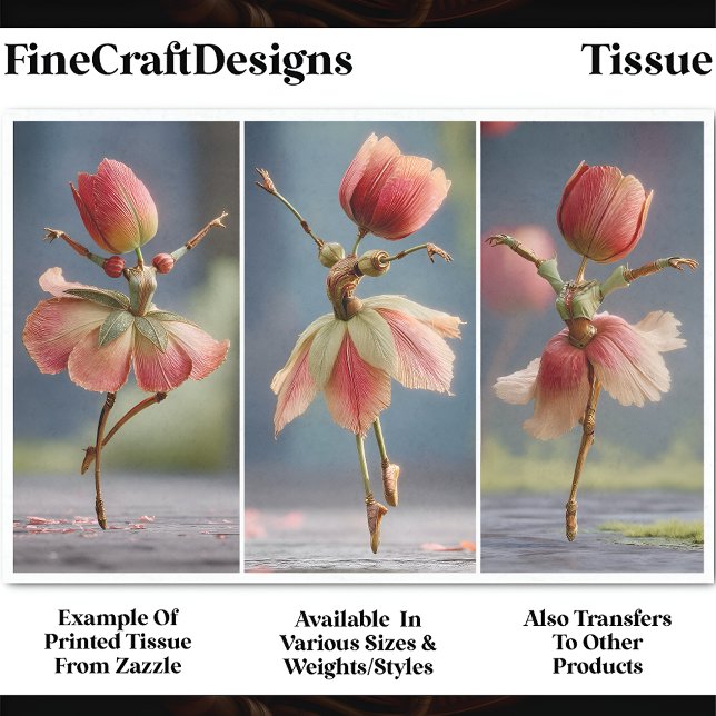 3 Tulip Blume Ballerinas, Pink DJ5L Decoupage Seidenpapier (Von Creator hochgeladen)