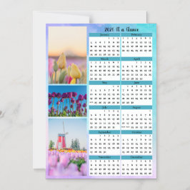 3 Tulpen-Übersichtskalender Magneteinladung