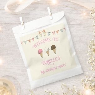 3 Tüten Spaß 3. Geburtstags-Eiscreme-Party Geschenktütchen