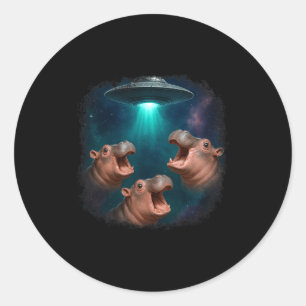 3 Ufo Baby Hüfte Lustiger Hiptamus Grafik Tierlieb Runder Aufkleber