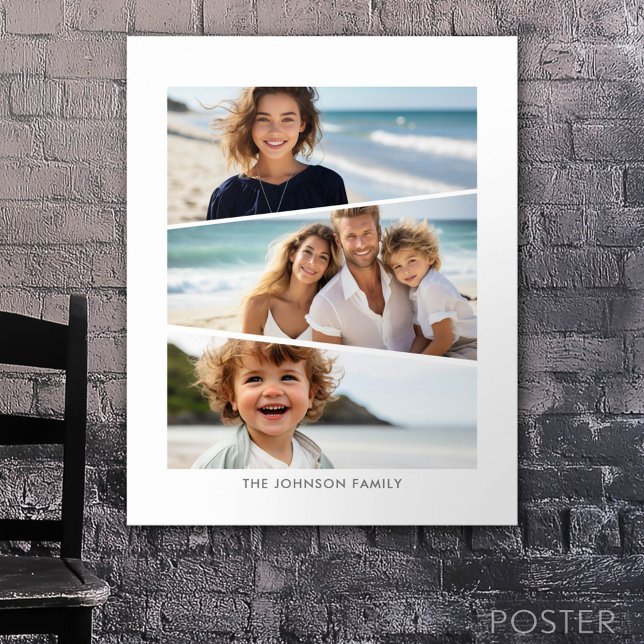 3 Uneven FotoCollage - Funky Quadrilateral Art Poster (Custom Poster)