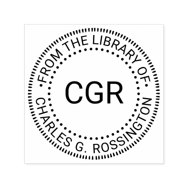 3 Ursprüngliche Monogramm "aus der Bibliothek" Buc Permastempel (Design)