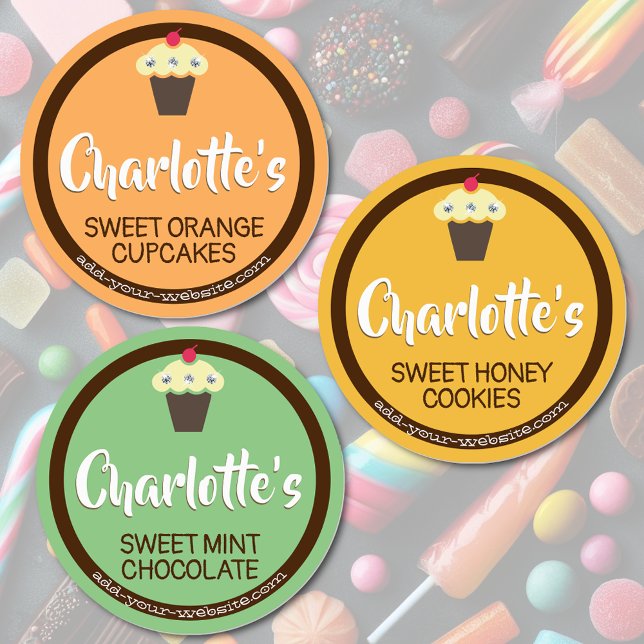 3 Verschiedene Niedliche Backmarken Cupcake begüns Etiketten (Von Creator hochgeladen)