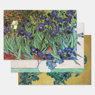 3 verschiedene Schwertlilien-Blumen von Vincent va Geschenkpapier Set