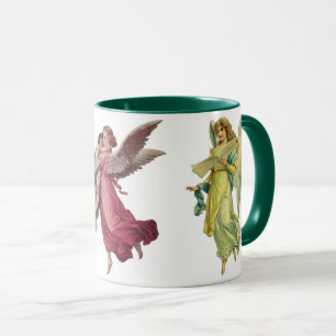 3 verschiedene viktorianische Engel, Weihnachten i Tasse