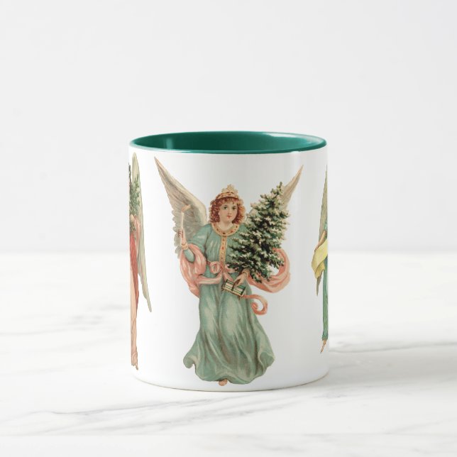 3 Verschiedene Viktorianische Engel, Weihnachtsfei Tasse (Zentrum)