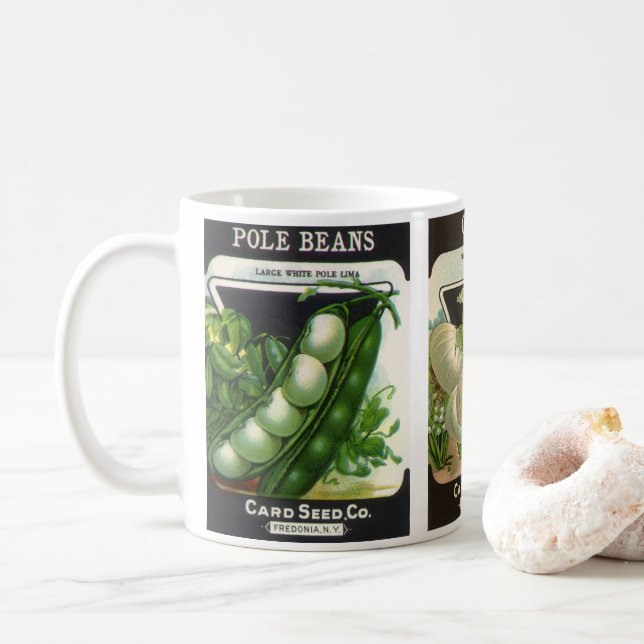 3 Verschiedene Vintage Muster für Saatpackungen Kaffeetasse (Mit Donut)
