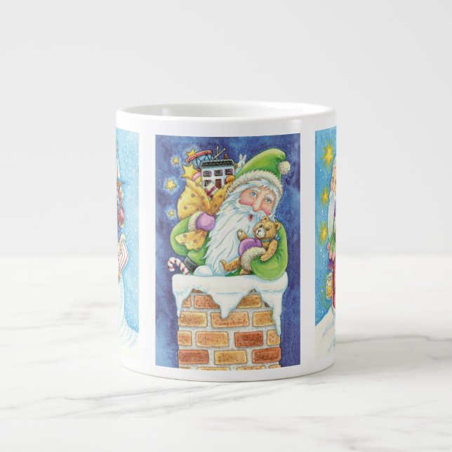 3 Verschiedene Weihnachtsgeschenke des Cartoon Jumbo-Tasse (Vorderseite)