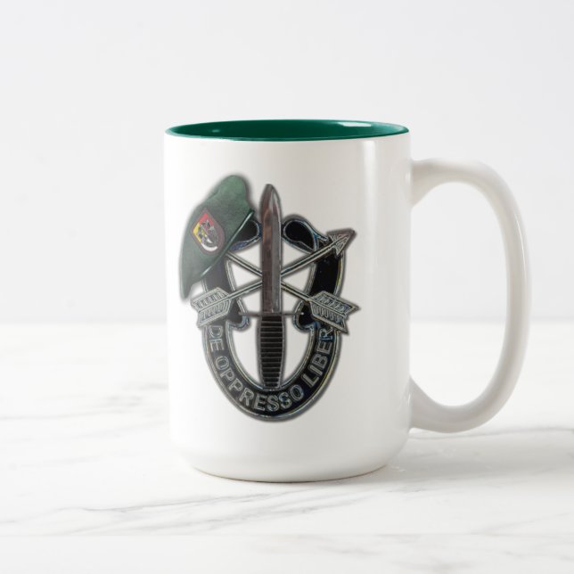 3. Veteranentierärzte der grünen Barette der Zweifarbige Tasse (Rechts)