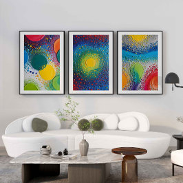 3 Wandmalerei mit Farbmischmalerei Bilderwand Sets