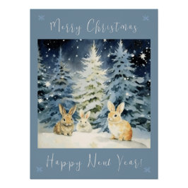 3 Weihnachtsbunnies Poster