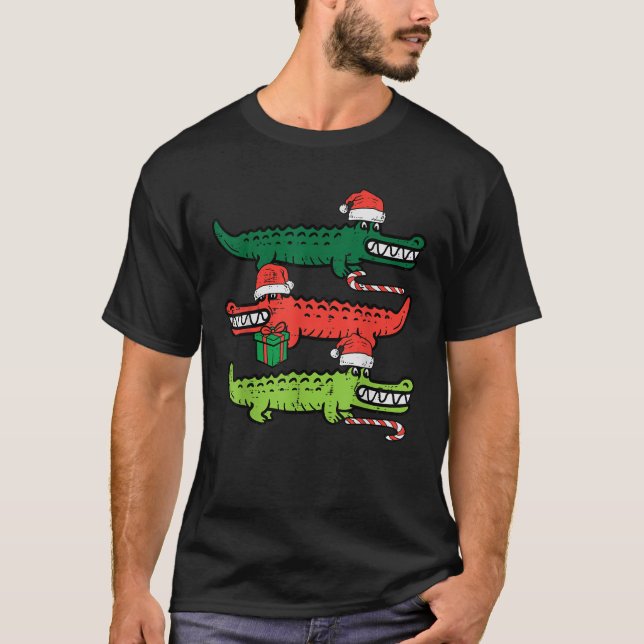 3 Weihnachtskrokodile Weihnachtslieder Männer Wo T-Shirt (Vorderseite)