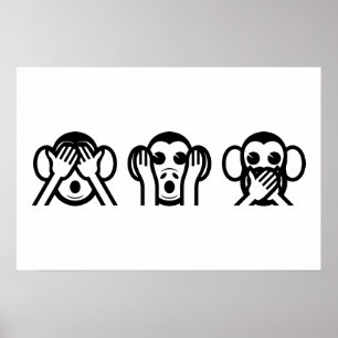 3 Weise Affen Emoji Poster